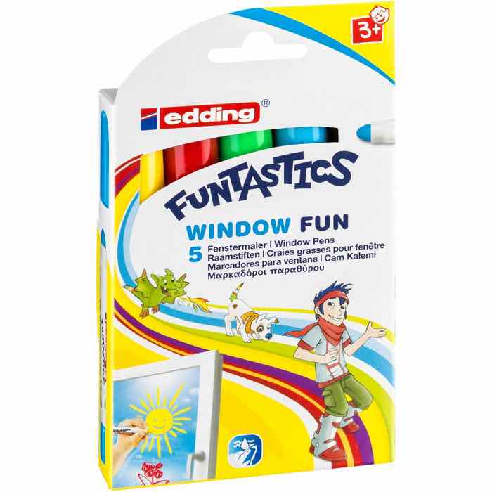 Raamstiften van edding, 5 kleuren