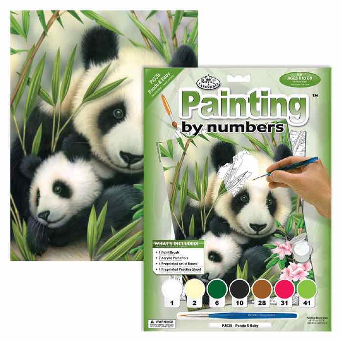 Schilderen op nummer: panda's