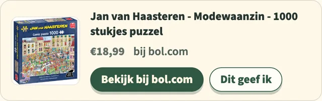 Een puzzel op het lijstje van Oom, met de knop Dit geef ik